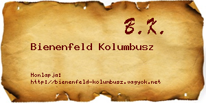 Bienenfeld Kolumbusz névjegykártya